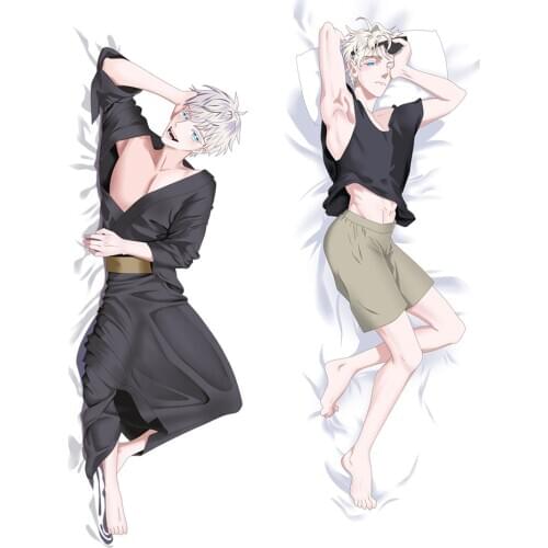 Anime Jujutsu Kaisen Pillow Cover Gojo Satoru Cosplay Costume 3D Double Different Side Bedding Hugging Body Pillowcase Peachskin