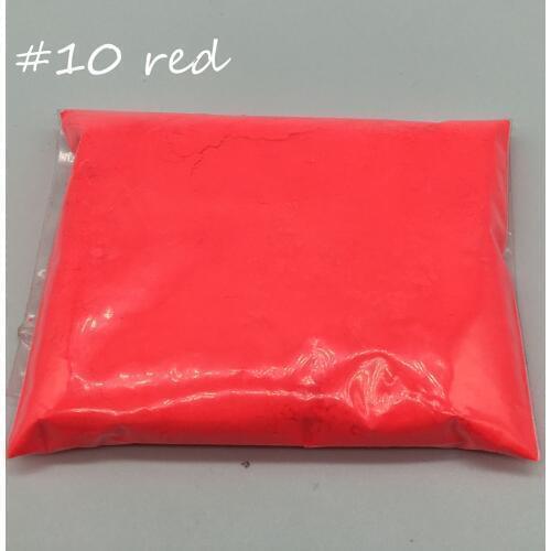 NEON Red Color Fluorescent Powder phosphor Pigment for Paint Printing Soap Neon powder Nail Art Polish,10g/lot,just onbe color