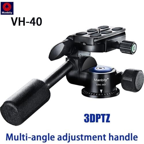 Manbily VH-40 Professional Mini Mobile Phone Video Recording Tripod Head Fluid Drag Pan Head 1/4" Screw