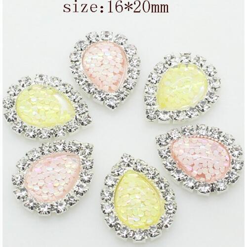 New popular 10 pcs Water Ddrop Bright Color Buttons Fashion Clothing Sewing Accessories Rhinestone Decoration Production