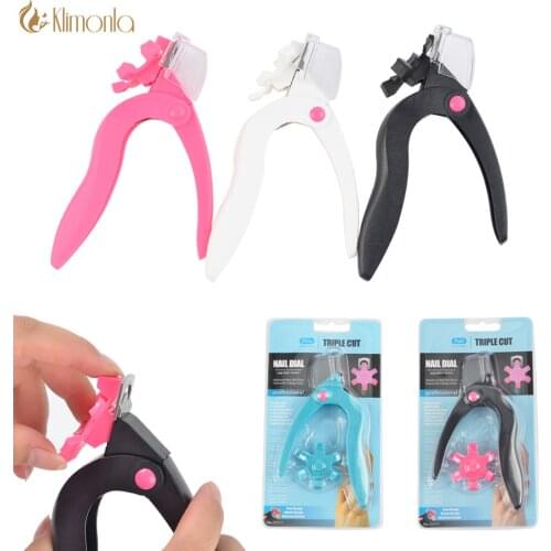 Triple Cut Acrylic Tip Cutter with Catcher & Measuring Dial (6 Size Options) Professional Acrylic Nail Clipper-Nail Tip Cutter