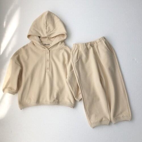 2021 Spring Baby Boys and Girls Korean Style Casual Clothing Set Children Hooded Sports Suit New Fashion, #9277