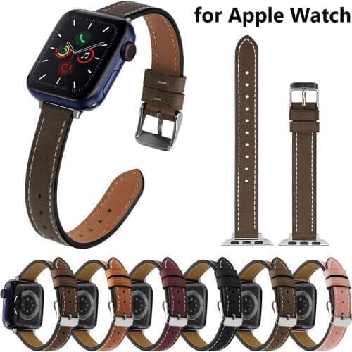 Vintage Leather Bracelet for Apple Watch Band 38mm 40mm 42mm 44mm Slim Leather Retro Strap for Men Women iWatch SE/6/5/4/3/2/1