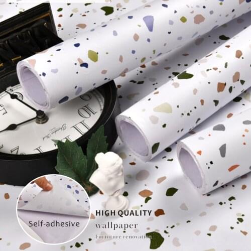 Terrazzo PVC Waterproof Self Adhesive Wallpaper for Bedroom Wall Living Room Decor Vinyl Furniture Refurbishment Contact Paper