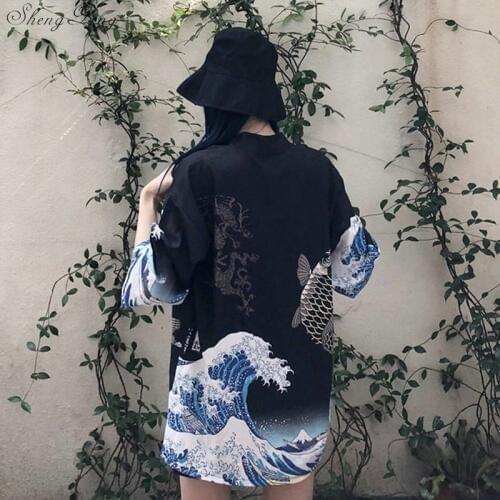 Japanese Girl Kimono Clothes Women Cardigan Print Style Japan Yukata Female Vintage traditional costume G091