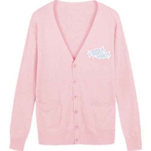 Women Sweater School Uniforms Jk Cardigan Thick Embroidery Cardigan Tops Girls Cute Cotton Long Sleeve V-neck Sweaters Female