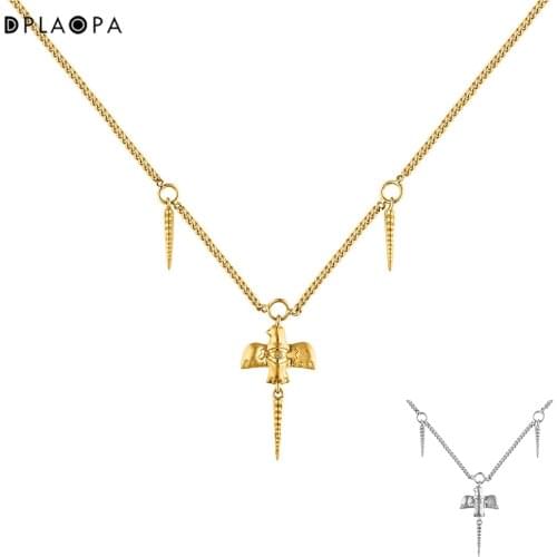 DPLAOPA 925 Sterling Silver Gold Plated Silver Bird Necklace Choker Long Chain Luxury Women Weddng Jewelry Wholesale