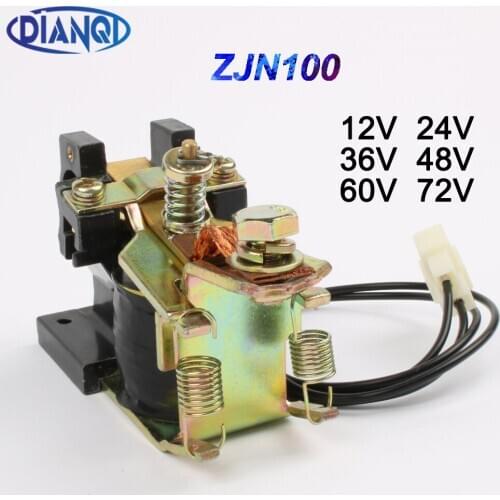 ZJN100 NO (normally open) style 12V 24V 36V 48V 60V 72V 100A DC Contactor for motor forklift electromobile grab wehicle car