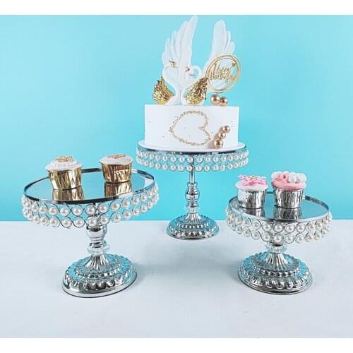 1pcs silver Metal baby Shower Decoration With Crystal Cupcake Rack Cake Stand Holder