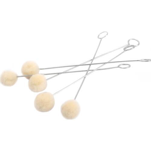 10 Pcs Leather Tool Accessories Wool Daubers Assisted Dyeing Wools Ball Brush Metal Handle DIY Assisted Dyeing Tool