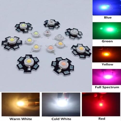 100PCS 1W 3W LED COB Lamp Chip White Red Blue Yellow Pink UV RGB Mini LED Bulb Diode Beads For DIY LED Floodlight Spotlight