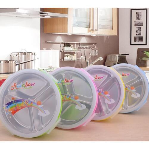 1000ml Round Kids Leakproof Microwave Heating Lunch Box Student Portable Picnic School Food Container Thermos Lunchbox Table