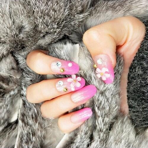 24pcs Fake Nail Patch Glue Type Removable Short Paragraph Fashion Manicure False Nail Patch jlrr