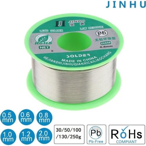 100g 0.5mm-1.0mm 99.7% Sn 0.03% Cu Environmental-friendly Lead-free Rosin Core Solder Wire with Flux and Low Melting Point