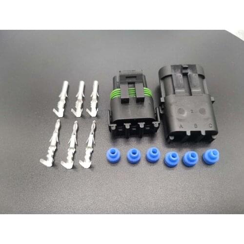 3031Y-2.5 1 set of 3 pin 2.5 waterproof car male/female connector connector plug socket, suitable for cars, motorcycles, skateb