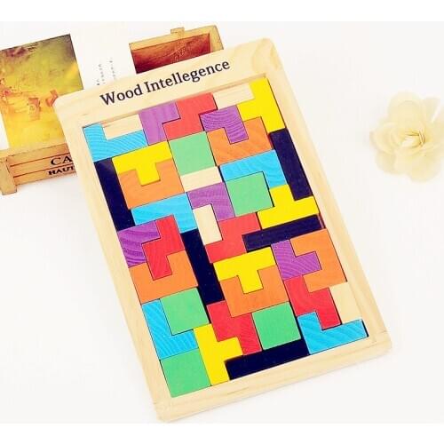 3D Wooden Puzzles Jigsaw Board Toys Tangram Brain Teaser Children Puzzle Toys Tetris Game Educational Kid Toys Gifts New Year