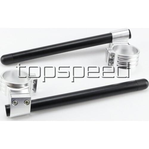 45MM Black/Silver Motorcycle CNC High Lift Adjustable Clip Ons On Handle Bar Handlebar