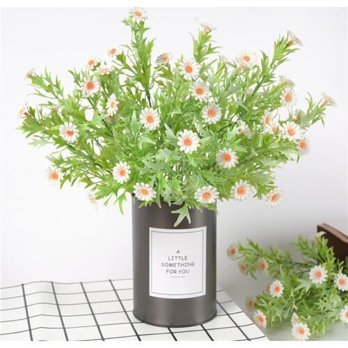 5 Branches Artificial Flowers, White Daisy Real Looking Plants, Fake Flowers for House Wedding Arrangement Decoration