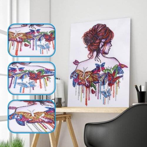 Special Shaped Diamond Painting DIY 5D Partial Drill Cross Stitch Kits Crystal Fashion woman pattern Embroidery Arts