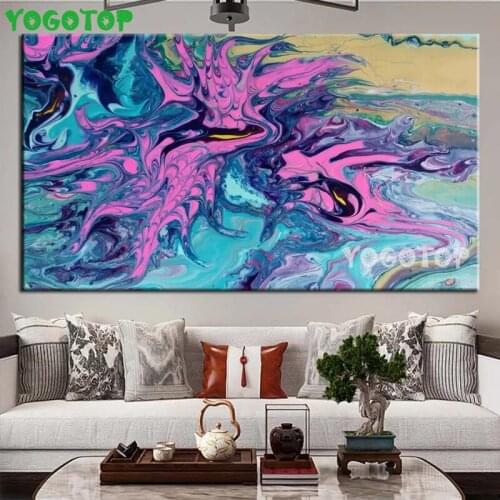 Pink, blue Diy Handicraft Diamond Painting Abstract waves Art,Daimond embroidery Landscape 5d full Drill inlaid Pattern YY5323