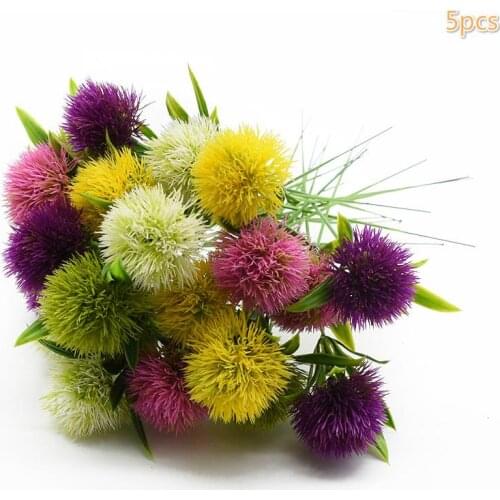 Home Decorative Dandelion Flowers 25cm Fake Plastic Artificial Flowers for Home Wedding Party Real Touch Green Decor