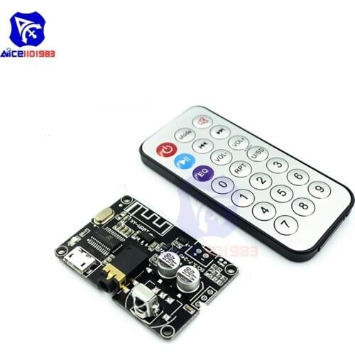 Diymore Bluetooth 5.0 MP3 Decoder Board Wireless Receiver Audio Stereo Amplifier Module Remote Control for Car DC 3.7 -24V