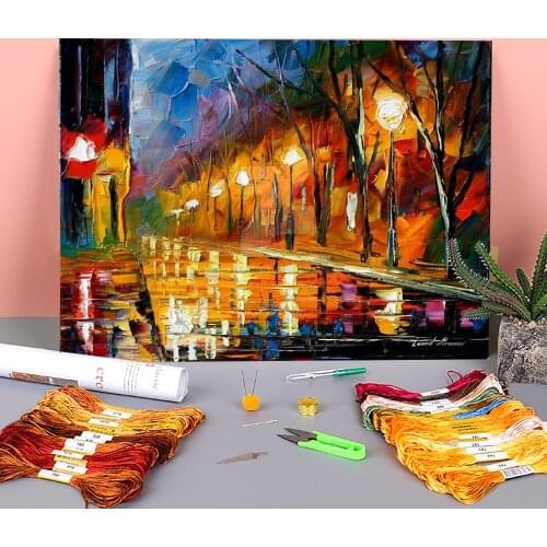 Contemplation Printed Canvas 11CT Cross Stitch DIY Embroidery Complete Kit DMC Threads Hobby Knitting Handiwork Different