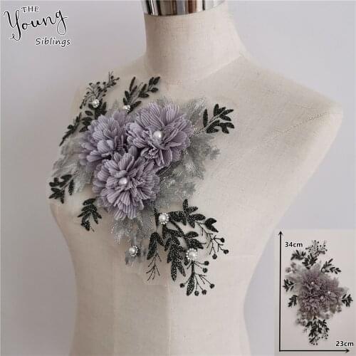 New arrive Lace Collar Embroidery Applique ABS pearl Sewing Neckline DIY lace Fabric Clothing Craft Decorate Accessory Supplies