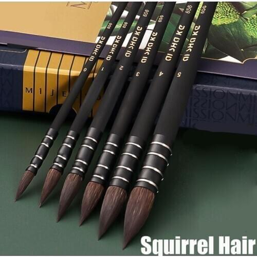 Water Color Paint Brush Squirrel Hair Wood Holder Acrylic Painting Watercolor Art Brush Pens Brushes Pinceau Aquarelle Supplies