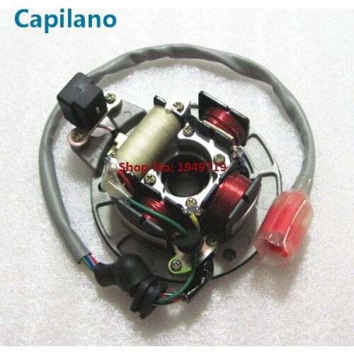 Motorcycle CT100 BM100 inner rotor kit ignition stator magneto coil with plate for bajaj 100cc CT BM 100 spare parts in 4 pole