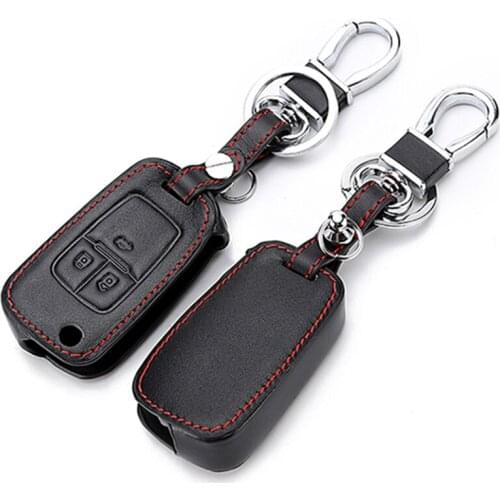 Leather Key Case Cover For Chevrolet cruze accessories Lova Sail Aveo Cruze for Opel Insignia Astra Buick Flip Remote Fob Case