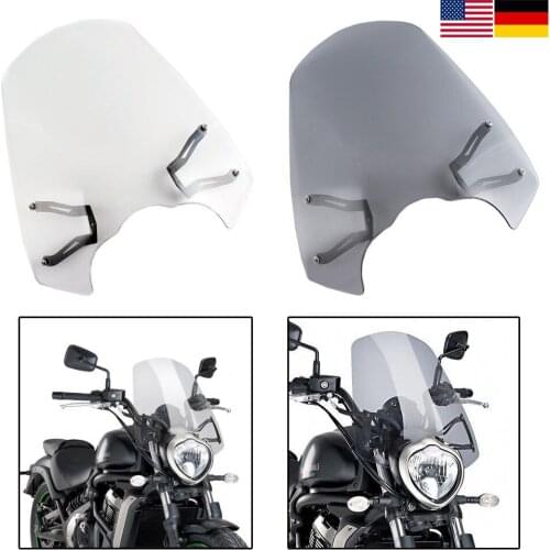 Motorcycle Windscreen Windshield with Mounting Bracket For Kawasaki Vulcan S 650 EN650 VN650 Cafe 2015 2016 2017 2018 2019 2020