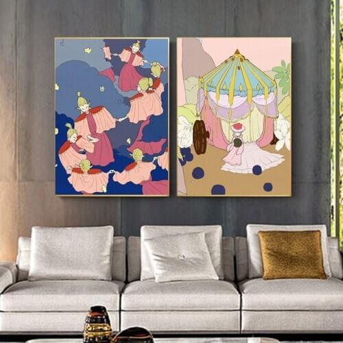 Painting By Numbers DIY Cartoon Chinese Mythological Characters Handmade Gift Paint By Number Canvas Kits Figure Acrylic Paint