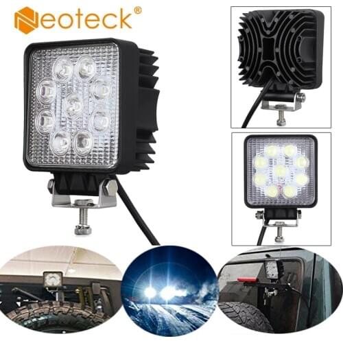 Neoteck Stainless Steel 27W 1800LM LED Spot Lamp Square Work Light For SUV ATV Jeep Off-road Truck Lamp Light