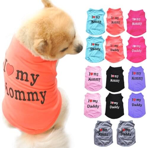 New Soft Breathable Letters Printed Summer Dog T-shirt Pure Cotton Pet Fashion Clothes for French Bulldog Pet Costume Clothings