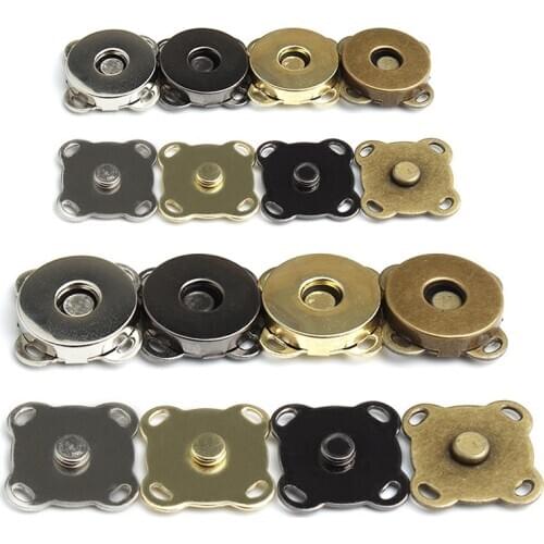 5set Metal Magnetic Snap Fasteners Clasps Buttons Handbag Purse Wallet Craft Bags Parts Accessories 10mm 14mm 18mm Pick Colors