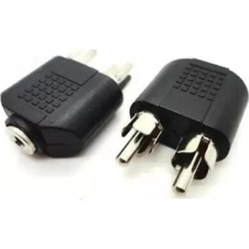 3.5mm AUX Female to 2 RCA Male Audio Stereo Adapter Jack Plug Splitter Connector For Phone MP3 PC Laptop Speaker 1 to 2 Adaptor