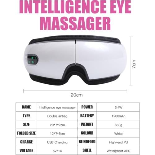 Double-balloon Kneading Massager Bluetooth Music Smart Air Pressure Massager Five Modes Infrared Heating Massage Glasses