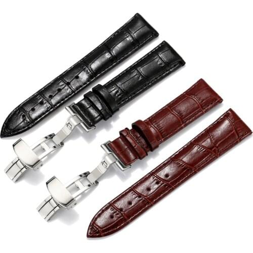 BEAFIRY Genuine Leather Watch Strap 18mm 20mm 22mm 24mm Slub Pattern Watch Band Brown Black Watchbands for men women Belt