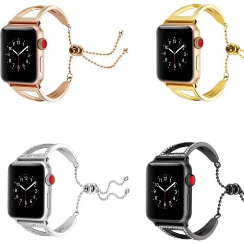 Bracelet strap for Apple Watch Bands Women 38 42 40 44mm Stainless Steel Strap for iwatch wristband metal series SE 6 5 4 3 2 1