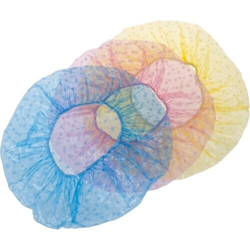 6Pcs Home One-Off Elastic Large Elastic Bathing Cap Hotel/Hair Salon Disposable Shower Hat Women Spa Bathing Accessory