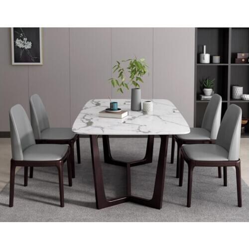 Postmodern marble dining table and chair combination dining table household rectangular dining table