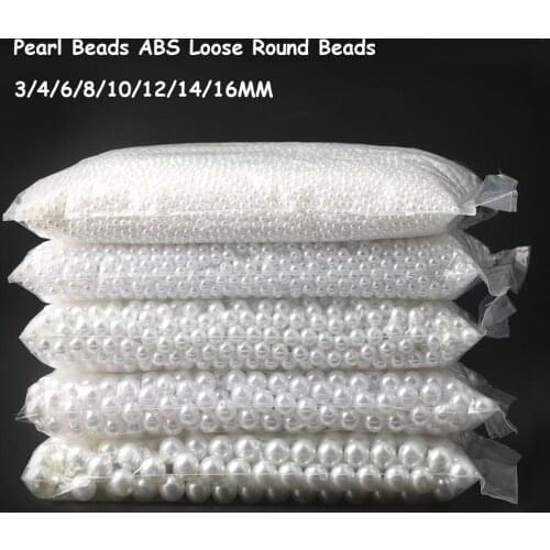 3/4/6/8/10/12/14/16MM Perforated Imitation Pearls loose Beads Craft Jewelry Clothing Decoration DIY Counter Display Craft