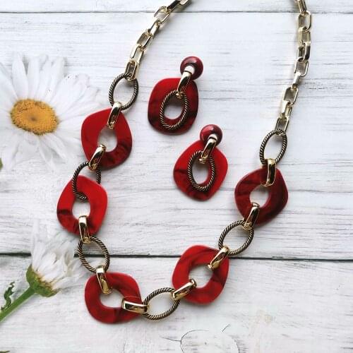 Acrylic Necklace Linked Chains Strands Necklace Set Long Chains Women Finished DIY Jewelry Set Statements N009 DIY