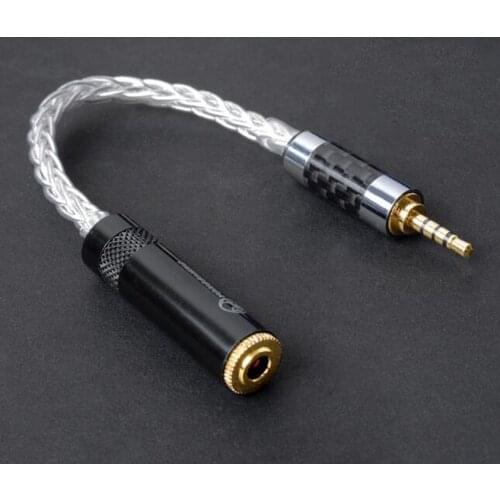 2.5mm Balance Interface To 3.5mm Adpter Cable 8 Core Single Plated Silver Audio Cord For AK240 AK100II AK120II N5 PAW5000 HM802
