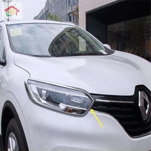 For Renault Kadjar 2015-2018 ABS Chrome Front Lamp Shade Cover Headlight Covers Trim Sticker Car Accessories 2pcs
