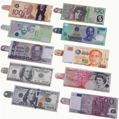 2019 Money Clip men women canvas dollar euro Wallet Moneyclip slim thin mini purse 2 fold student cartoon cheap gift coin bag