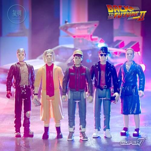 3.75INCH Marty McFly Doc Brown Figure SUPER7 Back To The Future Martin Biff Tannen Model Toy Doll
