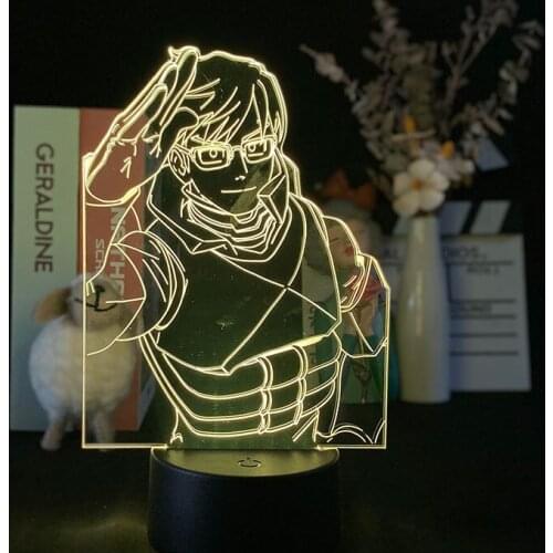 3D Lamp Delineascope Nightlight Desk My Hero Academia Hawks Iida Tenya Japanese Anime Lamp 3D Night Light Alarm Clock Base Light