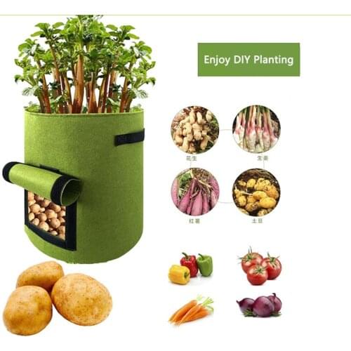 4/7/10 Gal Potato Grow Bags Home Garden Fruit Planting Plant Flower Pot Bag Jardin Fabric Plants Growing Moisturizing